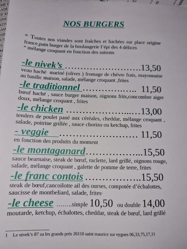 Le Nivek's - Menu Image 2